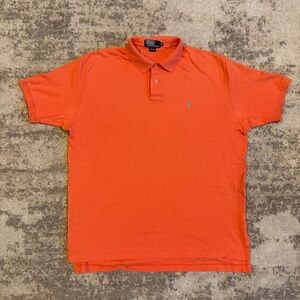 VTG Polo Ralph Lauren Orange Blue Short Sleeve Preppy Polo Golf Shirt